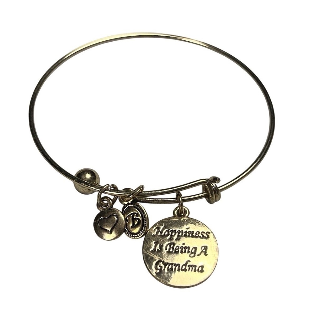 Vintage Brighton‎ Retired Gold-tone bangle charm bracelet With Grandma Charm